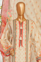 Bin Saeed Stitched 3 Piece Exclusive Printed Lawn Vol-01 Suit-LSM-2625 SKIN