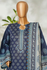 Bin Saeed Stitched 3 Piece Exclusive Printed Lawn Vol-01 Collection'2026-LSM-2679 BLUE