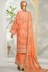 Bin Saeed Stitched 3 Piece Exclusive Printed Lawn Vol-01 Collection'2026-LSM-2692 PEACH