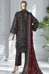 Bin Saeed Stitched 3 Piece Exclusive Printed Lawn Vol-02 Suit-LSM-2716-Black