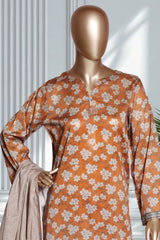 Bin Saeed Stitched 3 Piece Exclusive Printed Lawn Vol-02 Suit-LSM-2726-Mustard