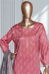 Bin Saeed Stitched 3 Piece Exclusive Printed Lawn Vol-02 Suit-LSM-2729-Pink