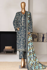 Bin Saeed Stitched 3 Piece Exclusive Printed Lawn Vol-03 Suit-LSM-2795-BLACK