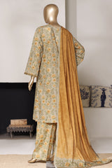 Bin Saeed Stitched 3 Piece Exclusive Printed Lawn Vol-03 Suit-LSM-2798-PISTA