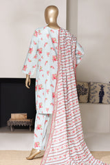 Bin Saeed Stitched 3 Piece Exclusive Printed Lawn Vol-03 Suit-LSM-2801-FROZI
