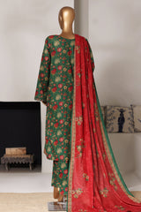 Bin Saeed Stitched 3 Piece Exclusive Printed Lawn Vol-03 Suit-LSM-2829-GREEN
