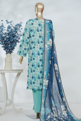 Bin Saeed Stitched 3 Piece Luxury Printed Lawn Vol-05 Suit-LSM-2834-FEROZI