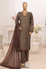 Bin Saeed Stitched 3 Piece Luxury Printed Lawn Vol-05 Suit-LSM-2837-GREY