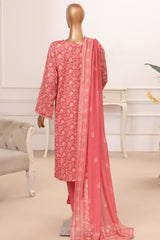 Bin Saeed Stitched 3 Piece Luxury Printed Lawn Vol-05 Suit-LSM-2841-PEACH