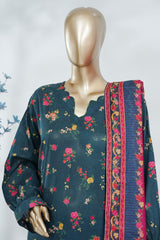 Bin Saeed Stitched 3 Piece Luxury Printed Lawn Vol-05 Suit-LSM-2854-BLUE