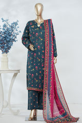 Bin Saeed Stitched 3 Piece Luxury Printed Lawn Vol-05 Suit-LSM-2854-BLUE