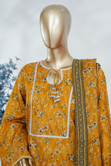 Bin Saeed Stitched 3 Piece Luxury Printed Lawn Vol-05 Suit-LSM-2855-YELLOW