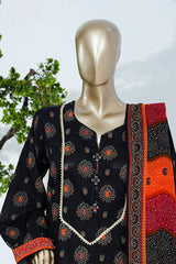 Bin Saeed Stitched 3 Piece Exclusive Printed Lawn Vol-07 Suit-LSM-2858- BLACK