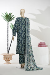 Bin Saeed Stitched 3 Piece Exclusive Printed Lawn Vol-08 Suit-LSM-2878-Blue