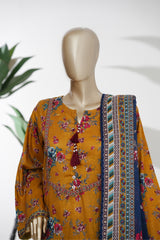 Bin Saeed Stitched 3 Piece Exclusive Printed Lawn Vol-08 Suit-LSM-2882-Mustard