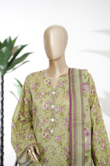 Bin Saeed Stitched 3 Piece Exclusive Printed Lawn Vol-08 Suit-LSM-2887-Pista