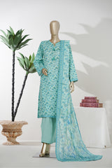 Bin Saeed Stitched 3 Piece Exclusive Printed Lawn Vol-08 Suit-LSM-2888-Sea Green