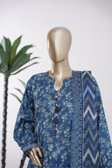 Bin Saeed Stitched 3 Piece Exclusive Printed Lawn Vol-09 Suit-LSM-2908-Blue