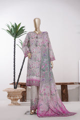 Bin Saeed Stitched 3 Piece Exclusive Printed Lawn Vol-09 Suit-LSM-2911-Skin
