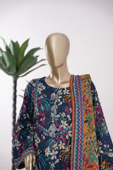 Bin Saeed Stitched 3 Piece Exclusive Printed Lawn Vol-09 Suit-LSM-2913-Blue