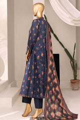 Bin Saeed Stitched 3 Piece Exclusive Printed Frock-LSM-2952-BLUE