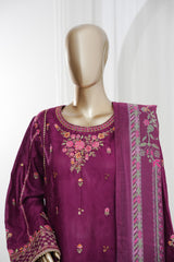 Bin Saeed Stitched 3 Piece Luxury Jacquard Vol-01 Suit-LSM-2965-PURPLE