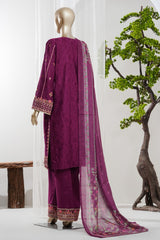 Bin Saeed Stitched 3 Piece Luxury Jacquard Vol-01 Suit-LSM-2965-PURPLE