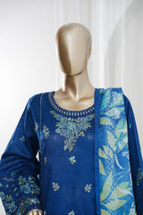Bin Saeed Stitched 3 Piece Luxury Jacquard Vol-01 Suit-LSM-2966-BLUE