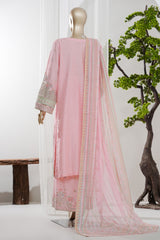 Bin Saeed Stitched 3 Piece Luxury Jacquard Vol-01 Suit-LSM-2967-PINK