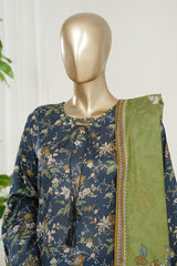 Bin Saeed Stitched 3 Piece Exclusive Printed Lawn Vol-10 Suit-LSM-2968-BLUE