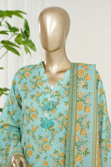 Bin Saeed Stitched 3 Piece Exclusive Printed Lawn Vol-10 Suit-LSM-2979-PISTA
