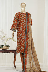 Bin Saeed Stitched 3 Piece Exclusive Printed Lawn Vol-10 Suit-LSM-2982-MUSTARD