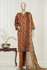 Bin Saeed Stitched 3 Piece Exclusive Printed Lawn Vol-10 Suit-LSM-2982-MUSTARD