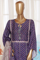 Bin Saeed Stitched 3 Piece Exclusive Printed Frock-LSM-2986-PURPLE