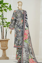 Bin Saeed Stitched 3 Piece Exclusive Printed Lawn Vol-10 Suit-LSM-3002-GRAY