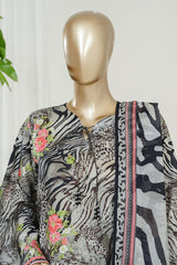 Bin Saeed Stitched 3 Piece Exclusive Printed Lawn Vol-10 Suit-LSM-3002-GRAY