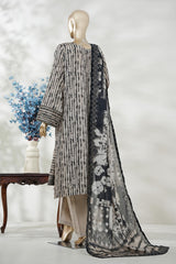 Bin Saeed Stitched 3 Piece Exc Emb Lawn Long Length Suit-LSM-3008-SKIN