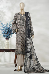 Bin Saeed Stitched 3 Piece Exc Emb Lawn Long Length Suit-LSM-3008-SKIN