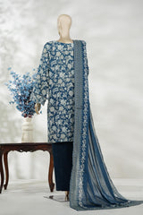 Bin Saeed Stitched 3 Piece Exc Emb Lawn Short Length With Broad Flapper-LSM-3009-ZINK