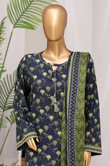 Bin Saeed Stitched 3 Piece Exclusive Printed Lawn Vol-10 Suit-LSM-3030-BLUE