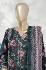 Bin Saeed Stitched 3 Piece Exc Emb Lawn Long Length Suit-LSM-3044-GREEN