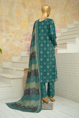 Bin Saeed Stitched 3 Piece Exclusive Printed Lawn Vol-10 Suit-LSM-3052-GREEN