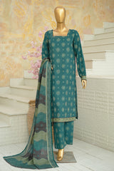 Bin Saeed Stitched 3 Piece Exclusive Printed Lawn Vol-10 Suit-LSM-3052-GREEN