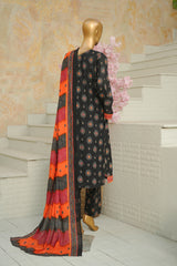 Bin Saeed Stitched 3 Piece Exclusive Printed Lawn Vol-11 Suit-LSM-3067-BLACK