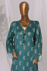 Bin Saeed Stitched 3 Piece Printed Lawn Frock Vol-03 Suit-LSM-3076-Green