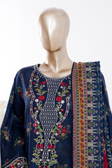 Bin Saeed Stitched 3 Piece Exclusive Emb Lawn Vol-03 Suit-LSM-3078-BLUE