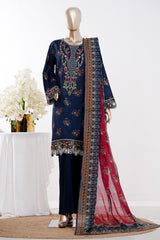 Bin Saeed Stitched 3 Piece Exclusive Emb Lawn Vol-03 Suit-LSM-3078-BLUE
