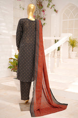 Bin Saeed Stitched 3 Piece Exclusive Printed Lawn Vol-11 Suit-LSM-3097-BLACK