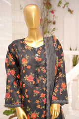 Bin Saeed Stitched 3 Piece Exclusive Printed Lawn Vol-11 Suit-LSM-3098-BLACK