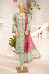Bin Saeed Stitched 3 Piece Exclusive Printed Lawn Vol-11 Suit-LSM-3099-PISTA